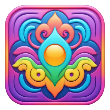 Psychedelic colored Border line sticker