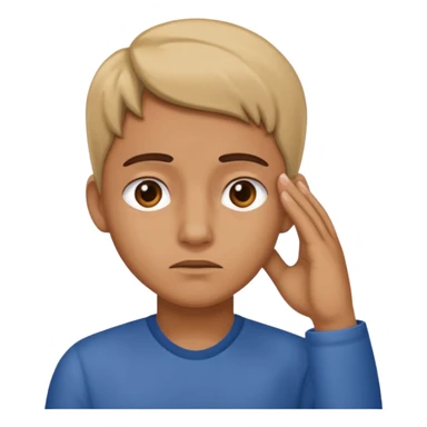 Saying sorry while holding ear sticker