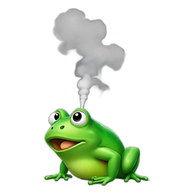 farting frog with green gas smoke behind sticker
