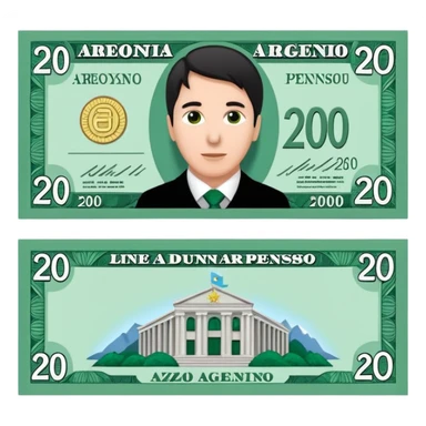 billete de 20000 pesos argentinos sticker