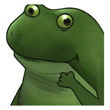 Pepe the frog eating a banana, bufo style meme sticker