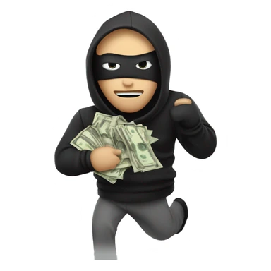 Robber with money sack running facing right sticker