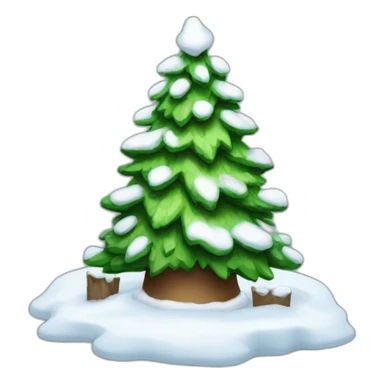 village snow christmas tree sticker