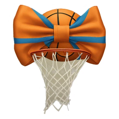 bow with a basketball print sticker