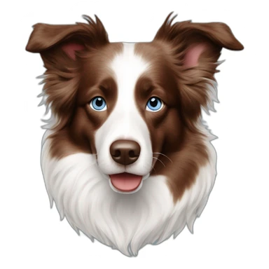 White brownish spotted red merle border collie with blue eyes sticker
