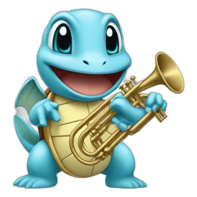 Squirtle play the trumpet sticker