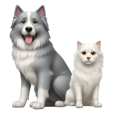 Grey cat and Pyrenees dog sticker