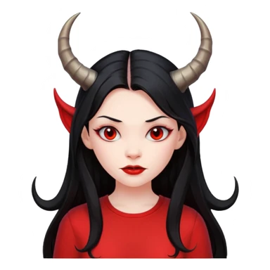 long hair devil girl with shirt sticker