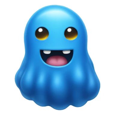 Blue blob with a cute face sticker