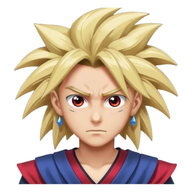 Yugi from Yu-Gi-Oh as an emoji, determined face, hair blowing, Millennium Puzzle, dramatic lighting sticker