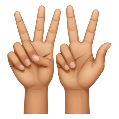 W V as hand signs sticker