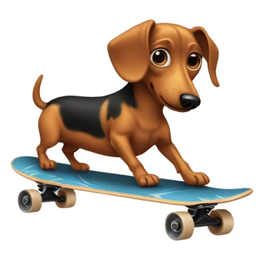 Weenie dog riding a skateboard  sticker