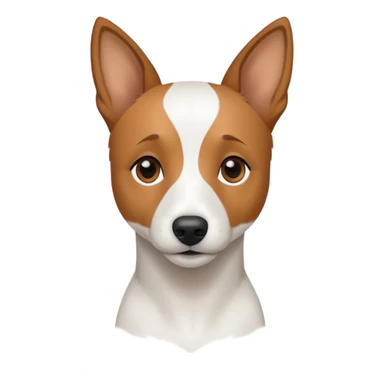 a fully white jack russell the size of a kelpie with light brown ears and a light brown patch on one eye sticker
