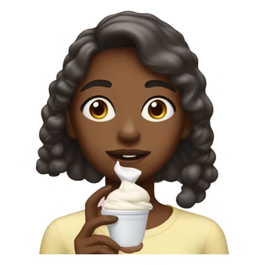 the girl puts cream on her face sticker