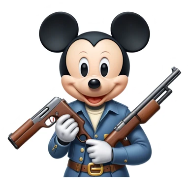 Mickey with a shotgun sticker