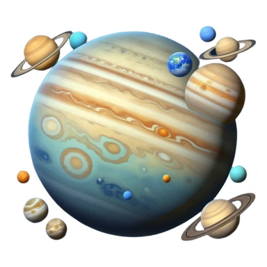 solar system with realistic planet colors and details sticker