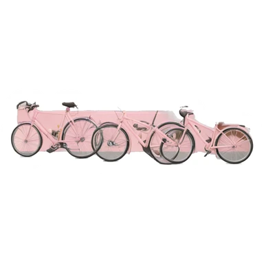 Light pink cafe with bikes outside and table and chairs  sticker