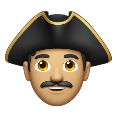 Hispanic pirate man with one eye patch with short stubble and mustache sticker