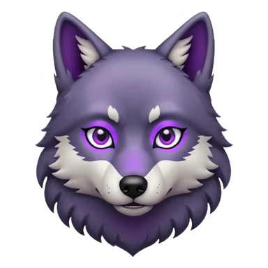 Loup noir et violet sticker