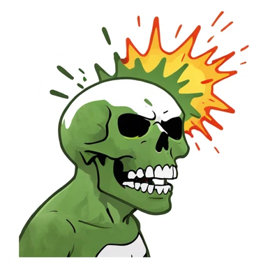 Tête de mort avec le crâne qui explose  sticker