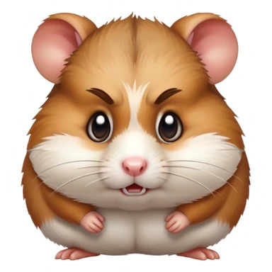 angry hamster with puffed cheeks and furrowed brows sticker