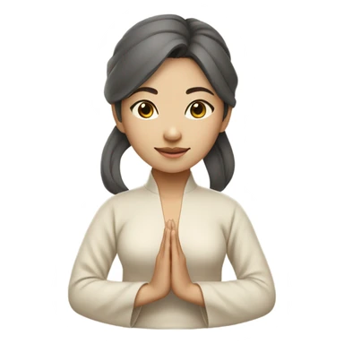 asian yoga girl light beige clothes  sticker
