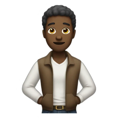 black man shrugging sticker