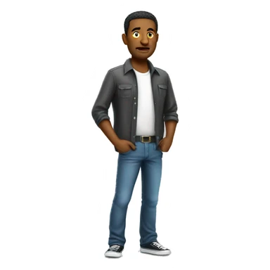 man showing empty pockets photorealistic serious sticker