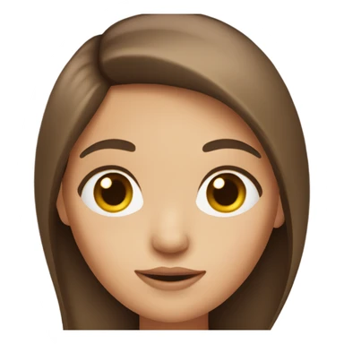 Girl with brown straight hair and brown eyes sticker