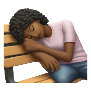 Girl asleep on park bench sticker