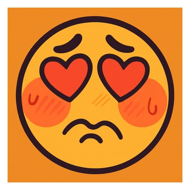 embarrassed face with heart eyes sticker