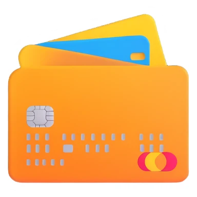 3D style credit card icon, no text sticker