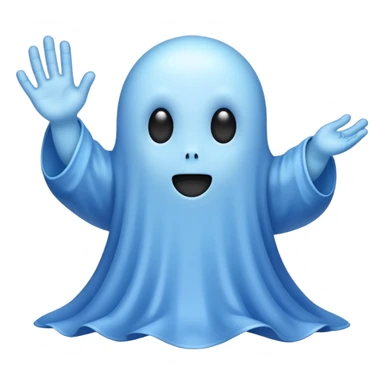 Cute blue ghost siéging heil sticker