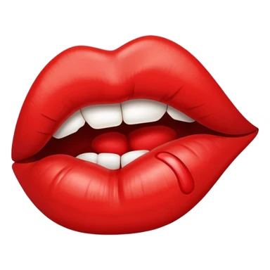 Marca de beijo vermelho igual emoji do iPhone  sticker