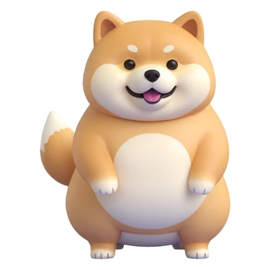 shiba inu standing, fat sticker