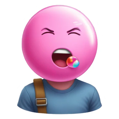 Blowing bubble gum sticker