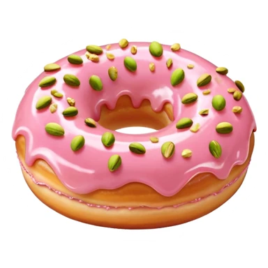 Light pink strawberry donut with pistachio crumbs on top sticker