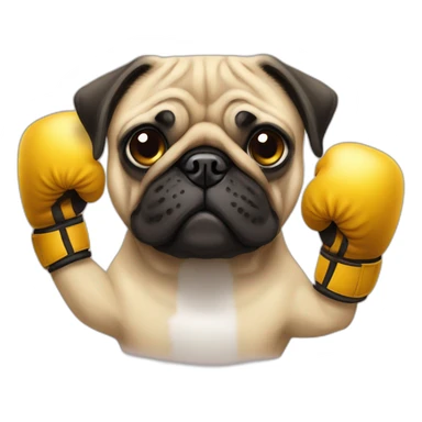 pug with boxing gloves and golden with boxing gloves sticker