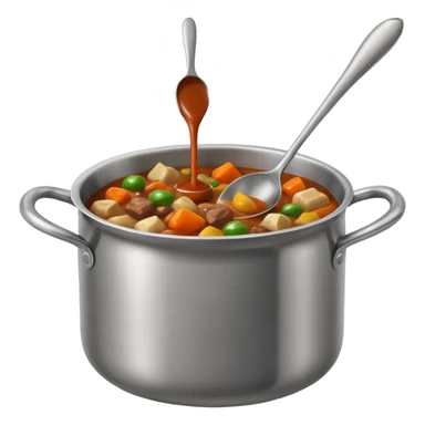 a pot getting stirred, only include the pot with spoon sticker