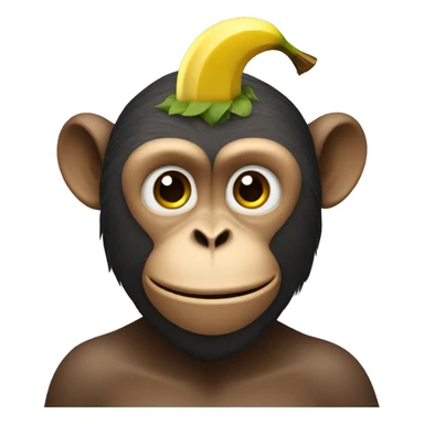 A monkey with a banana hat sticker