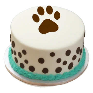 Paw print birthday cake sticker