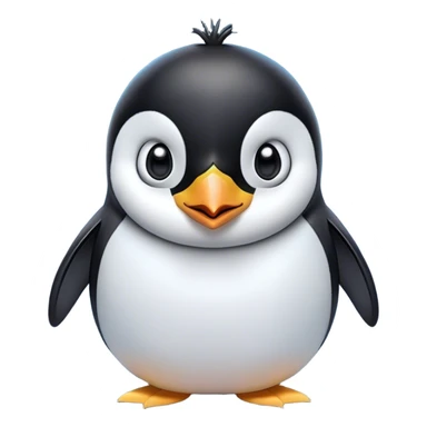 Cinematic Comical Emperor Penguin Portrait Emoji, Head tilted dramatically with an exaggeratedly shocked expression, featuring sleek, polished plumage with wide, comically expressive eyes filled with exaggerated disbelief, Simplified yet hilariously expressive features, highly detailed, glowing with a slightly sassy polar glow, high shine, dramatic yet playful, stylized with an air of cheeky arctic attitude, soft glowing outline, capturing the essence of a meme-worthy penguin that appears ready to side-eye its way into viral internet fame instantly! sticker