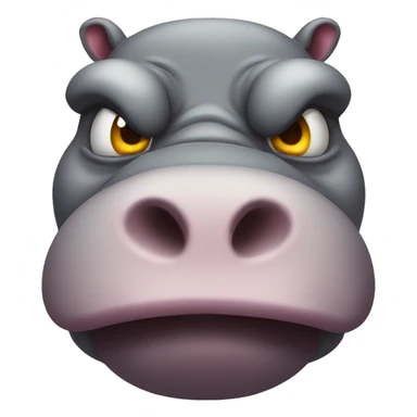 Moodeng hippo angry mood sticker