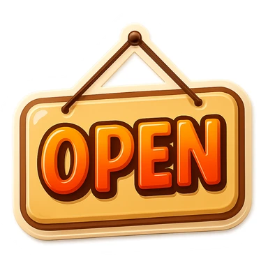 door sign, rectangular shape, beige color, with shadows and highlights, retro sticker style, hanging on nails, transparent background sticker