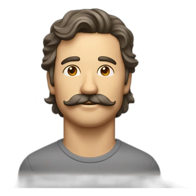 Homme avec les cheveux plaquer et une petit moustache sticker