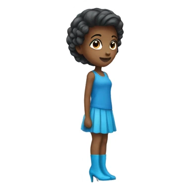 girl with blue heel sticker