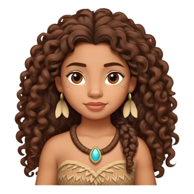 Moana Polynesian princess with curly hair sticker