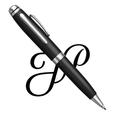 pen writing initials "JP" sticker