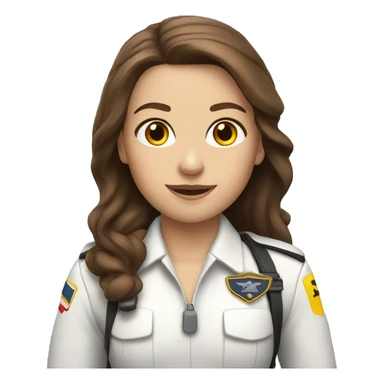 white female pilot with long brown hair sticker