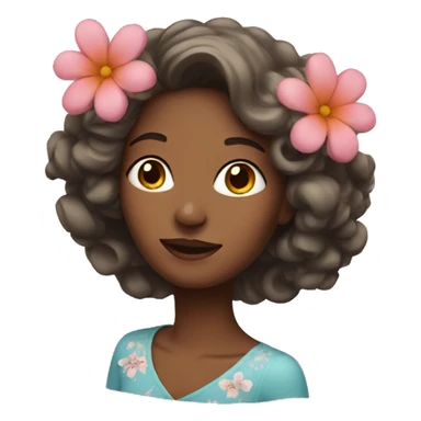 Woman with Flower in her hair  sticker